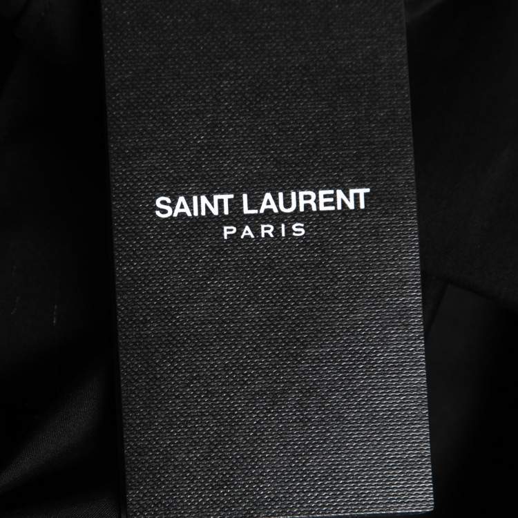 Pre Owned Saint Laurent Black Poplin Button Front Shirt L