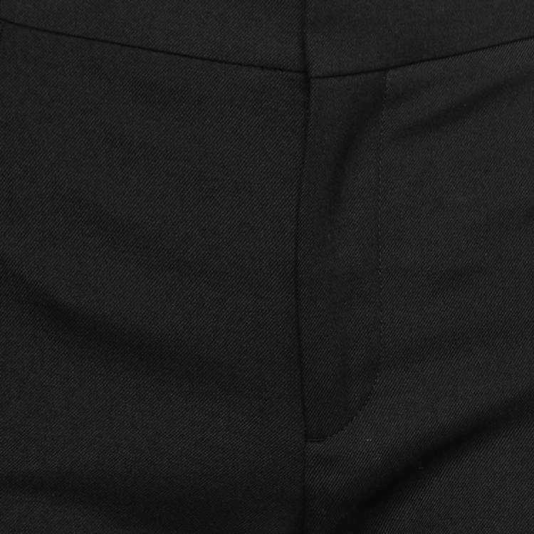 Pre Owned Saint Laurent Black Stretch Cotton Tapered Trousers L