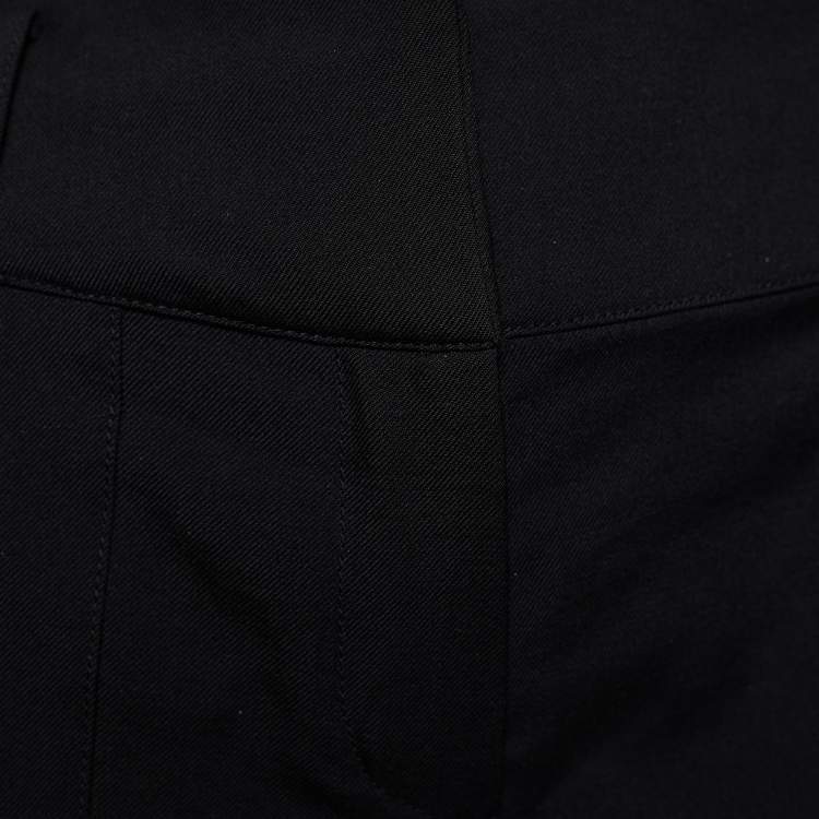 Pre Owned Saint Laurent Black Wool Ribbon Trim Shorts S