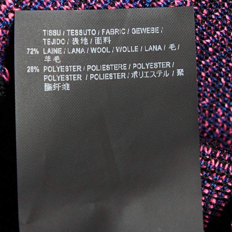 Pre Owned Saint Laurent Black Rose Jacquard Knit Button Front Cardigan M
