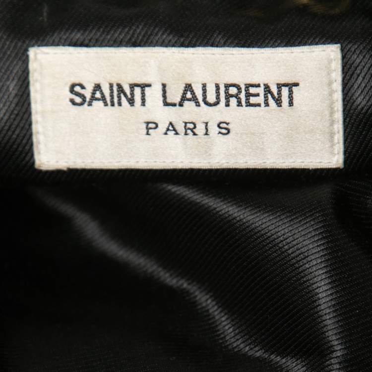 Pre Owned Saint Laurent Black Leather Biker Jacket L