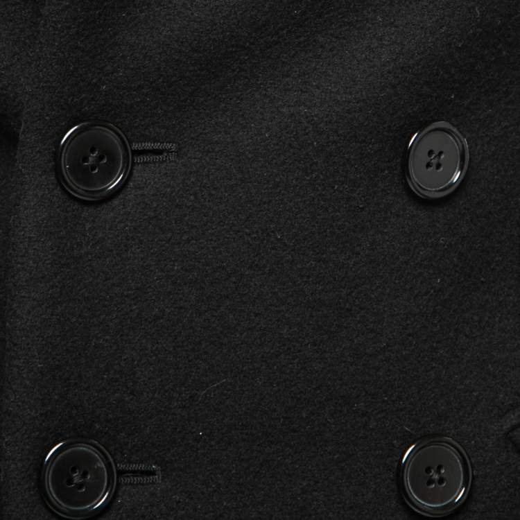 Pre Owned Saint Laurent Paris Black Wool Double-Breasted Coat S