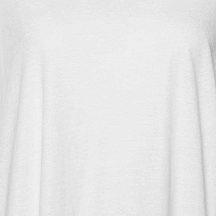 Pre Owned Saint Laurent White Printed Cotton Knit T-Shirt M