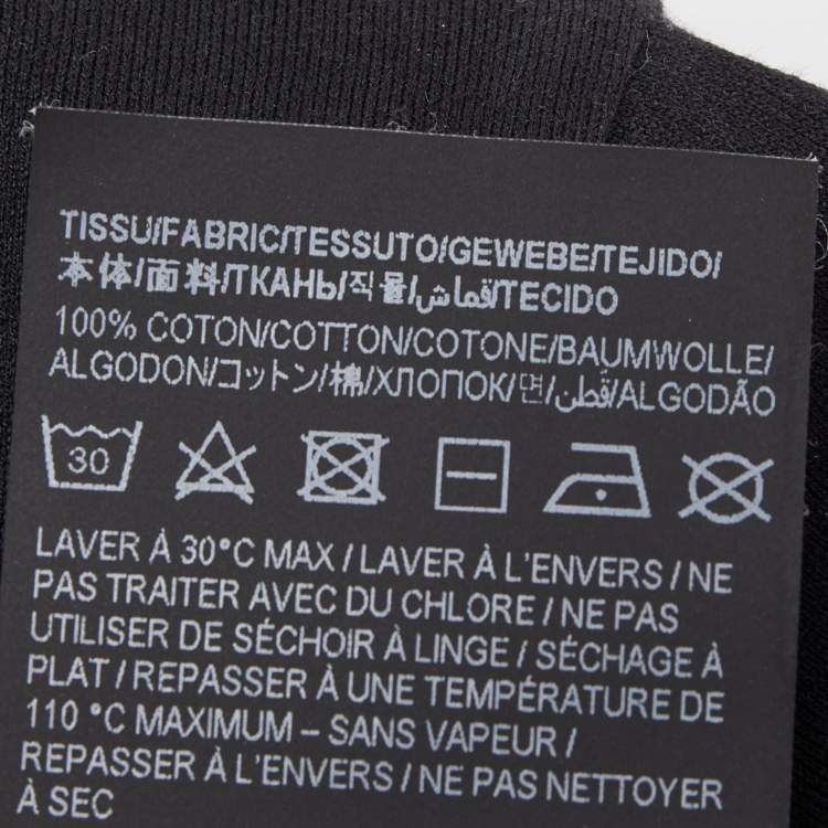 Pre Owned Saint Laurent Paris Black Logo Printed Cotton Crew Neck Half Sleeve T-Shirt S