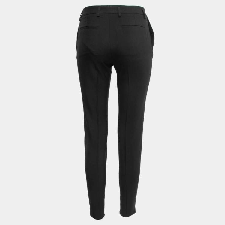 Pre Owned Saint Laurent Paris Black Wool Slim Leg Trousers S