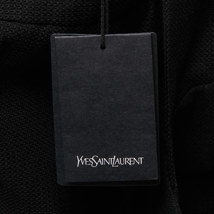 Pre Owned Saint Laurent Black Cotton Pique Totem Top M