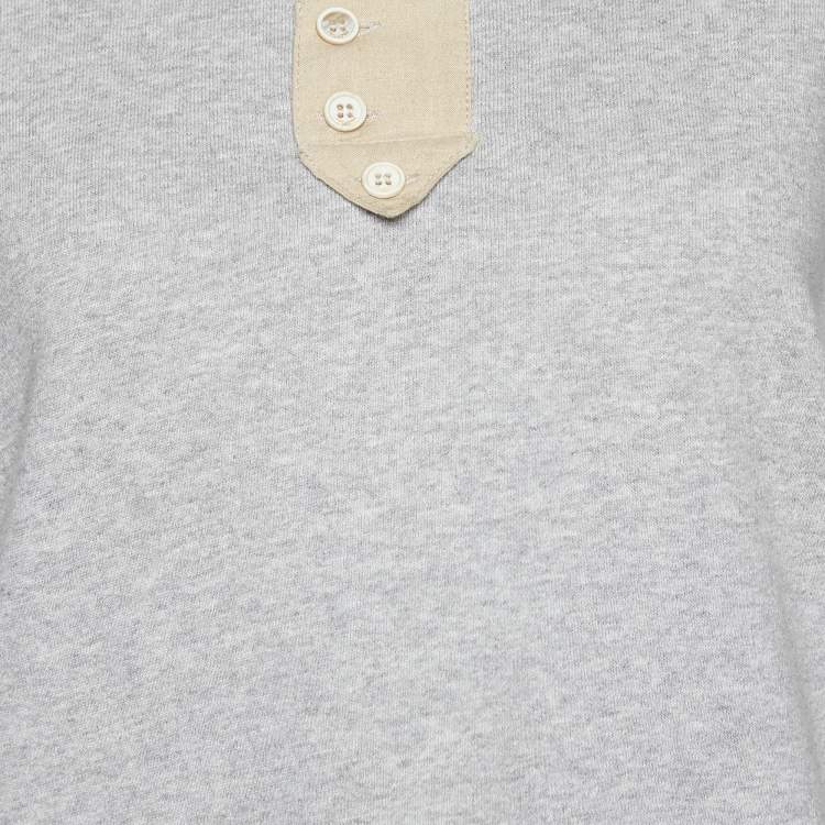 Pre Owned Saint Laurent Grey Cotton Knit Sleeveless T-Shirt S