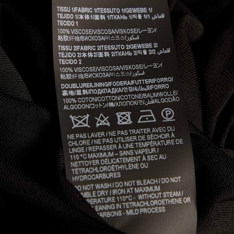 Pre Owned Saint Laurent Black Crepe & Jersey Draped Gown S