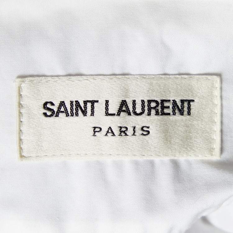 Pre Owned Saint Laurent Paris White Cotton Button Front Shirt M