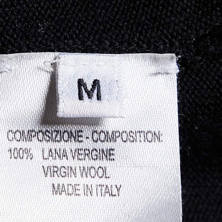 مملوكة مسبقًا Yves Saint Laurent Black Virgin Wool Button Front Cardigan M