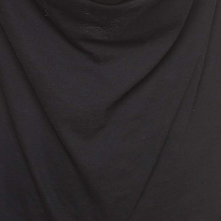 مملوكة مسبقًا Saint Laurent Black Cotton Cowl Neck Back Chain Detailed Top S
