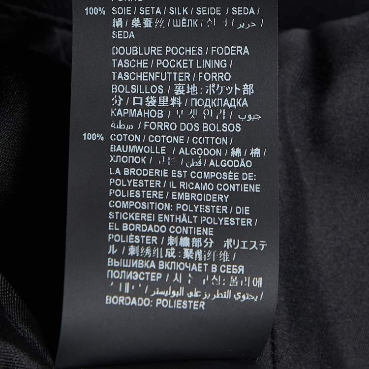 Pre Owned Saint Laurent Paris Black Wool Anchor Detail Single Breasted Blazer L