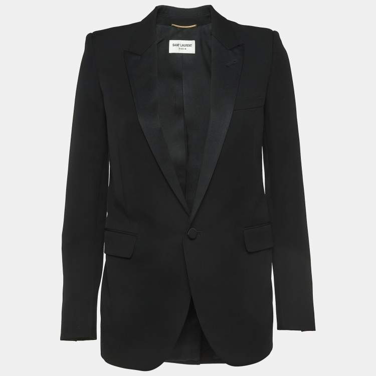 Pre Owned Saint Laurent Black Wool Single Breasted Blazer S