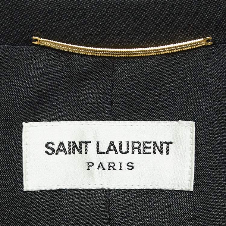 Pre Owned Saint Laurent Black Wool Single Breasted Blazer S