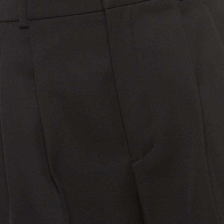 Pre Owned Saint Laurent Black Wool Pleated Trousers S