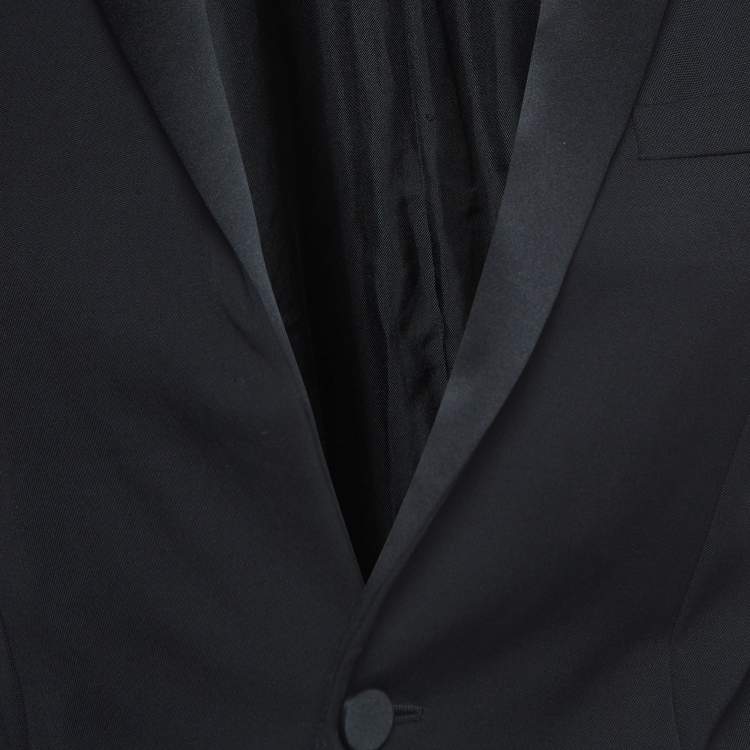 Pre Owned Saint Laurent Black Wool Single Breasted Blazer S
