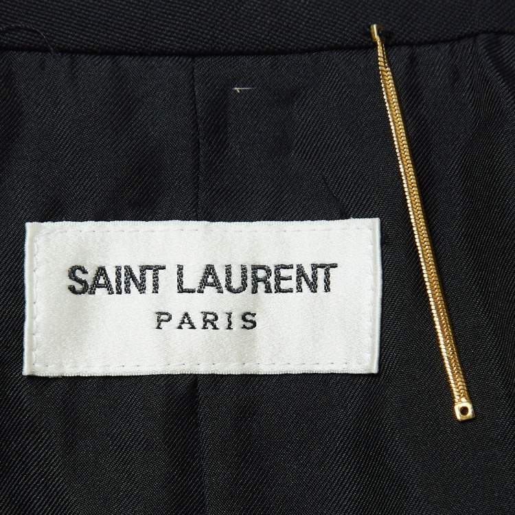 Pre Owned Saint Laurent Black Wool Single Breasted Blazer S
