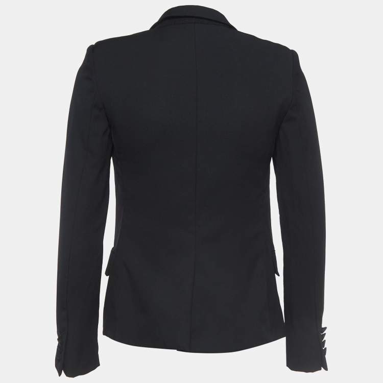 Pre Owned Saint Laurent Black Wool Single Breasted Blazer S