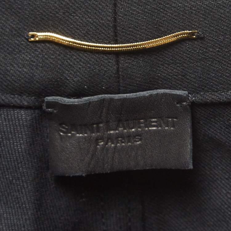 Pre Owned Saint Laurent Paris Black Denim Raw Edge Shorts S Waist 24''