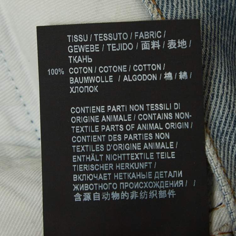 Pre Owned Saint Laurent Paris Blue Distressed Denim Bermuda Shorts S Waist 24''