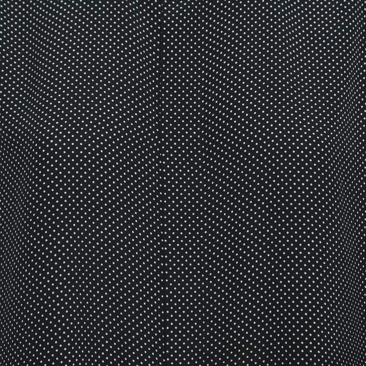 Pre Owned Saint Laurent Paris Black/White Polka Dots Silk Button Down Shirt M