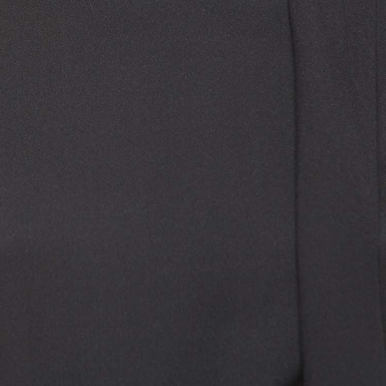 Pre Owned Saint Laurent Black Crepe Asymmetrical Mini Dress M