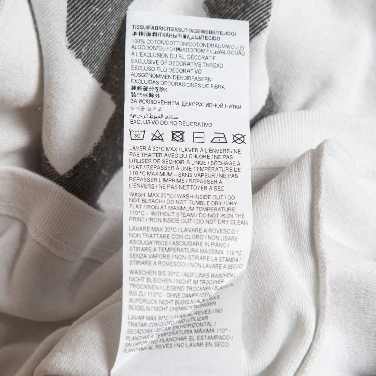Pre Owned Saint Laurent Paris White Logo Print Cotton Knit Oversized T-Shirt XS