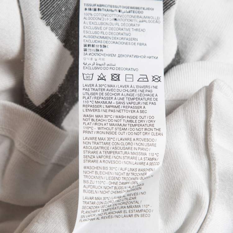 Pre Owned Saint Laurent Paris White Logo Print Cotton Knit Oversized T-Shirt XS