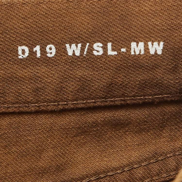 Pre Owned Saint Laurent Brown Leopard Print Ripped Denim Mid-Rise Jeans S Waist 25''