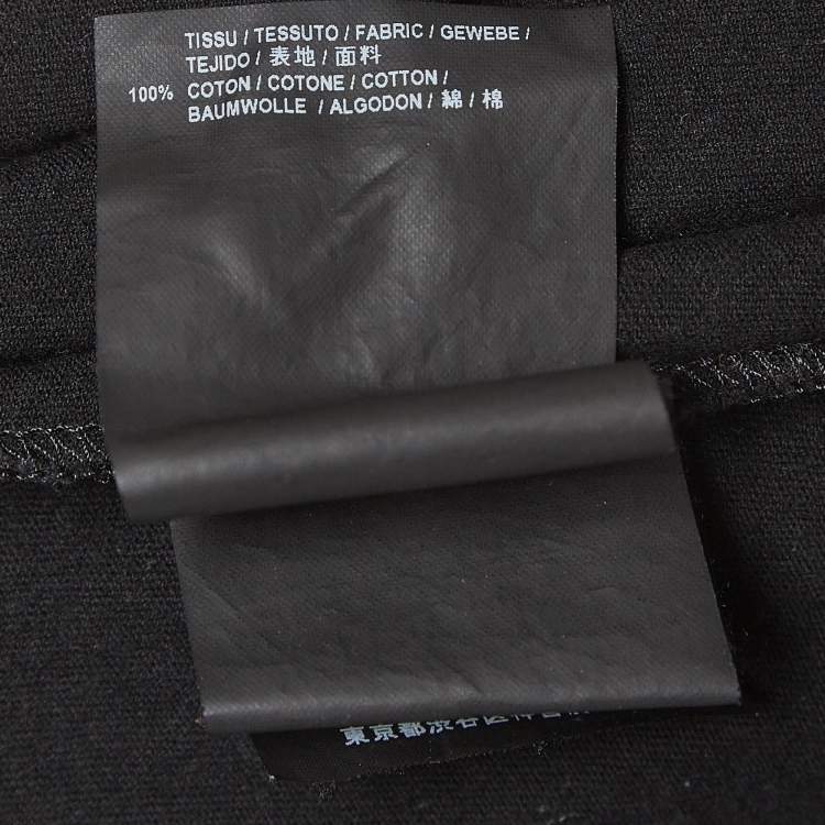 Pre Owned Saint Laurent Black No Smocking Print Cotton T-Shirt XS