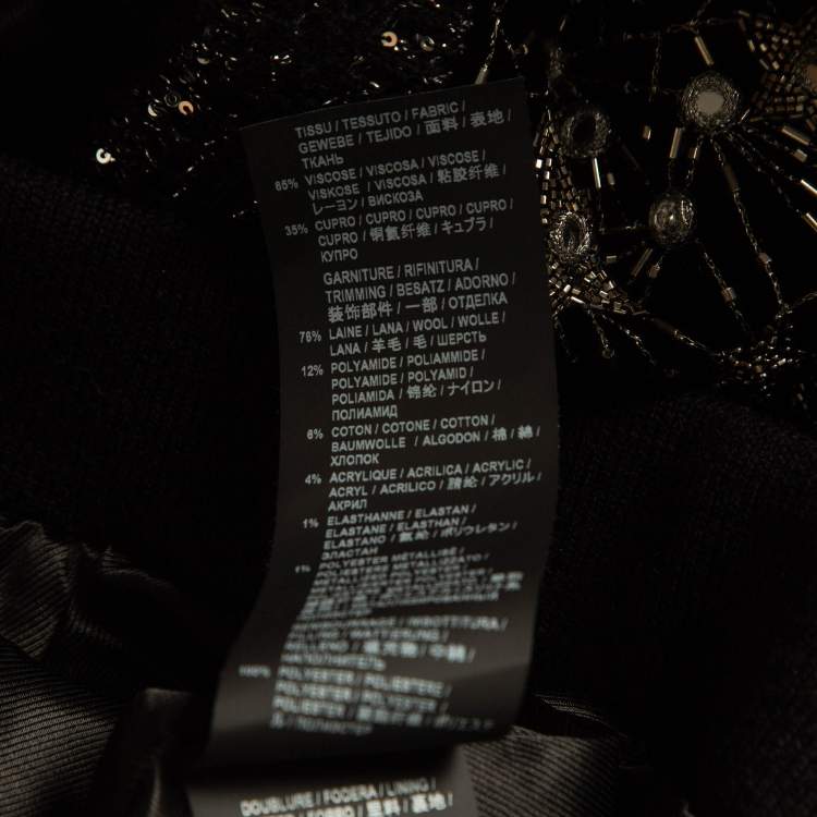 Pre Owned Saint Laurent Black Embellished Velvet Bomber Jacket S