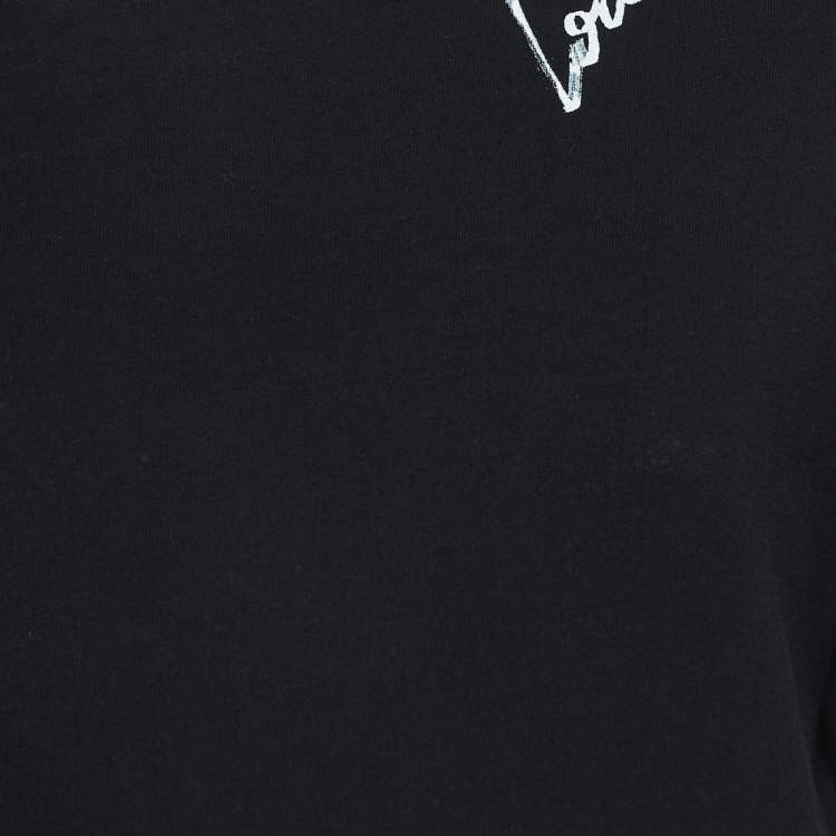 Pre Owned Saint Laurent Black LouLou Print Cotton T-Shirt S