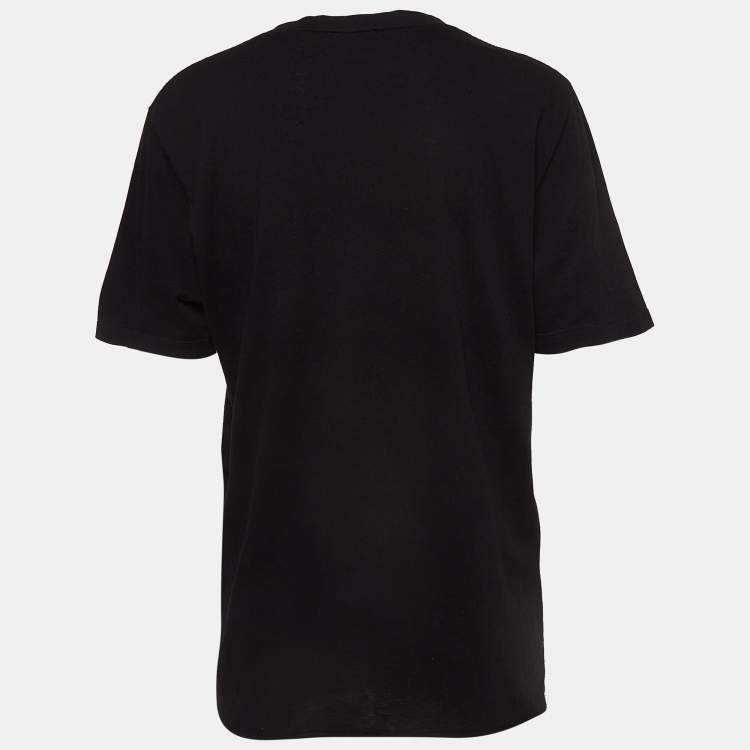 Pre Owned Saint Laurent Paris x Disney Black Mickey Mouse Print Cotton Knit Tshirt XS