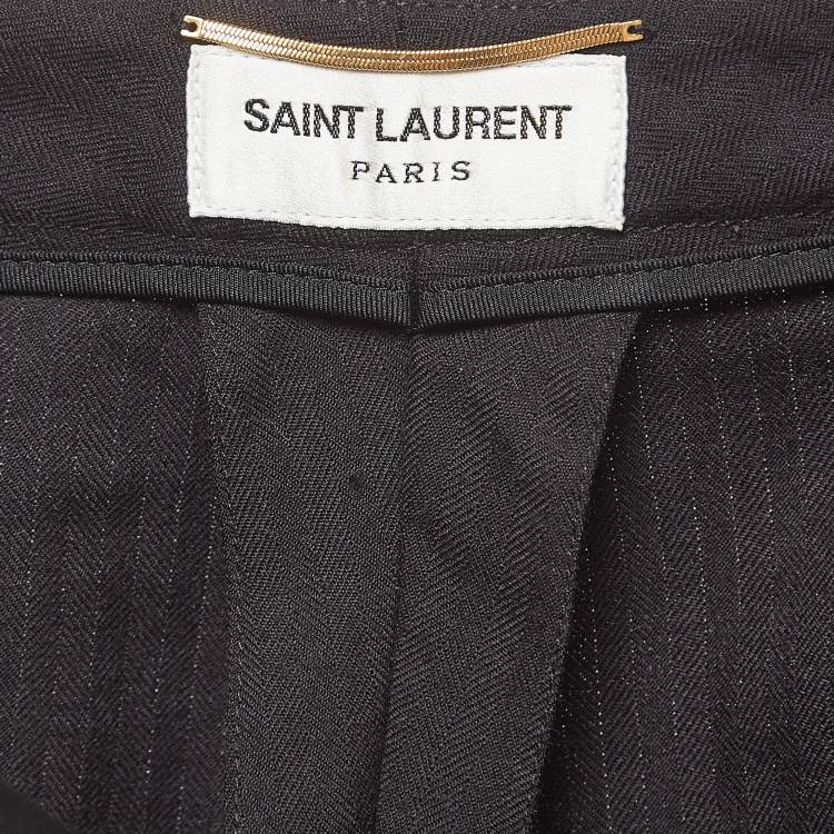 Pre Owned Saint Laurent Black Wool Chino Shorts S
