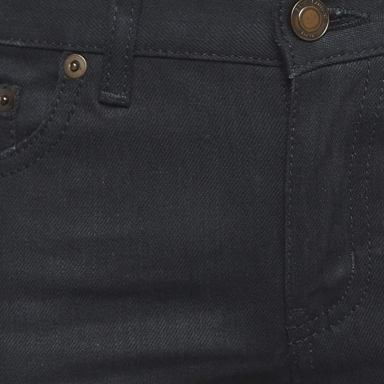 Pre Owned Saint Laurent Paris Black Denim Jeans S Waist 27"