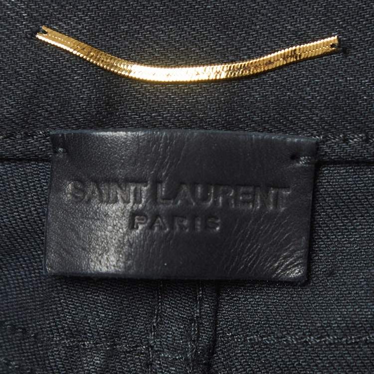 Pre Owned Saint Laurent Paris Black Denim Jeans S Waist 27"