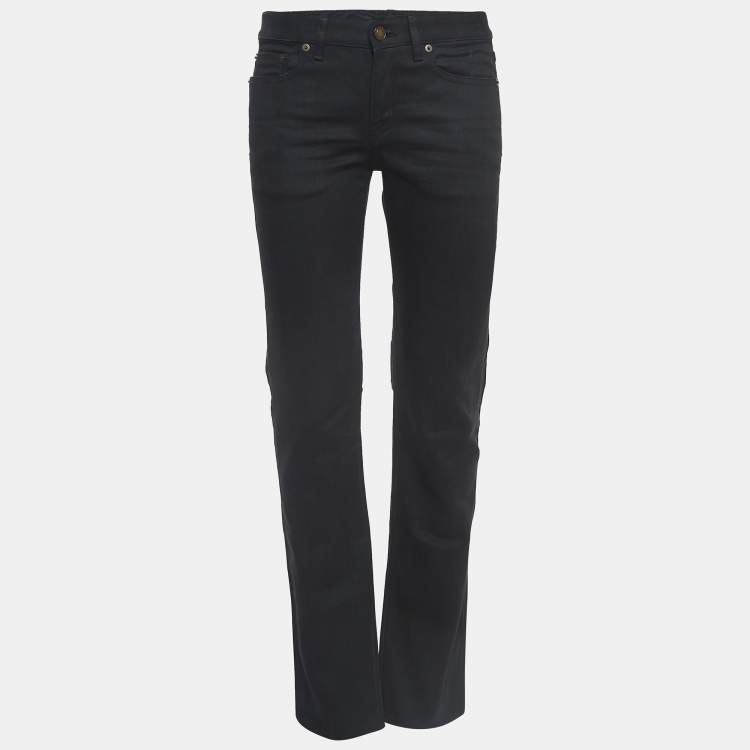 Pre Owned Saint Laurent Paris Black Denim Jeans S Waist 27"