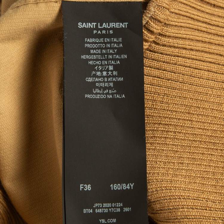 Pre Owned Saint Laurent Paris Brown Corduroy Crew Neck Sweatshirt M