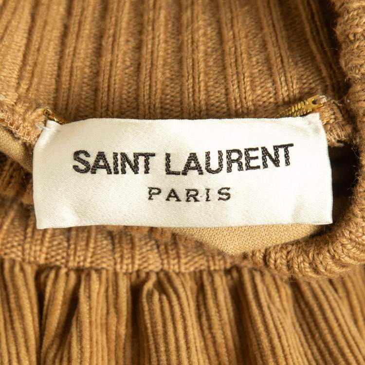 Pre Owned Saint Laurent Paris Brown Corduroy Crew Neck Sweatshirt M
