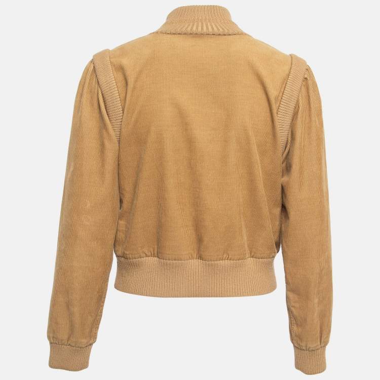 Pre Owned Saint Laurent Paris Brown Corduroy Crew Neck Sweatshirt M