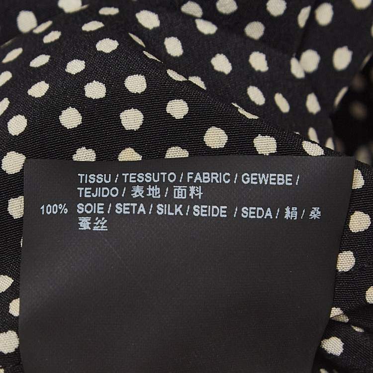 Pre Owned Saint Laurent Paris Black Dotted Print Silk Shirt M