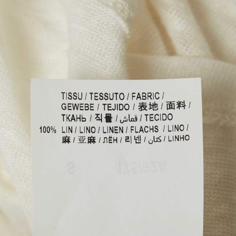 Pre Owned Saint Laurent Paris Off White Linen Jersey Tank Top S
