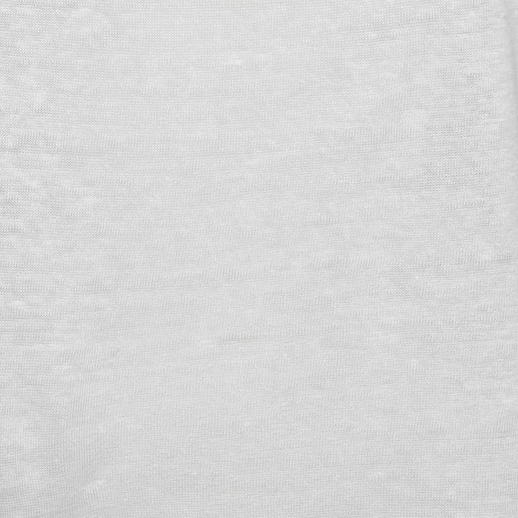 Pre Owned Saint Laurent Paris Off White Linen Jersey Tank Top S