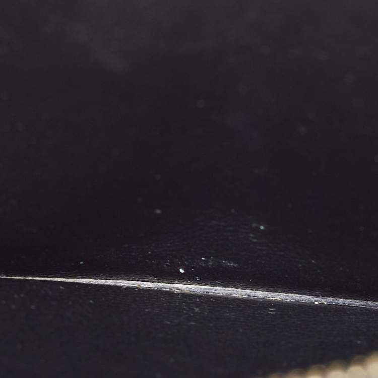 Pre Owned Saint Laurent Black Matelassé Leather Monogram Envelope Wallet on Chain