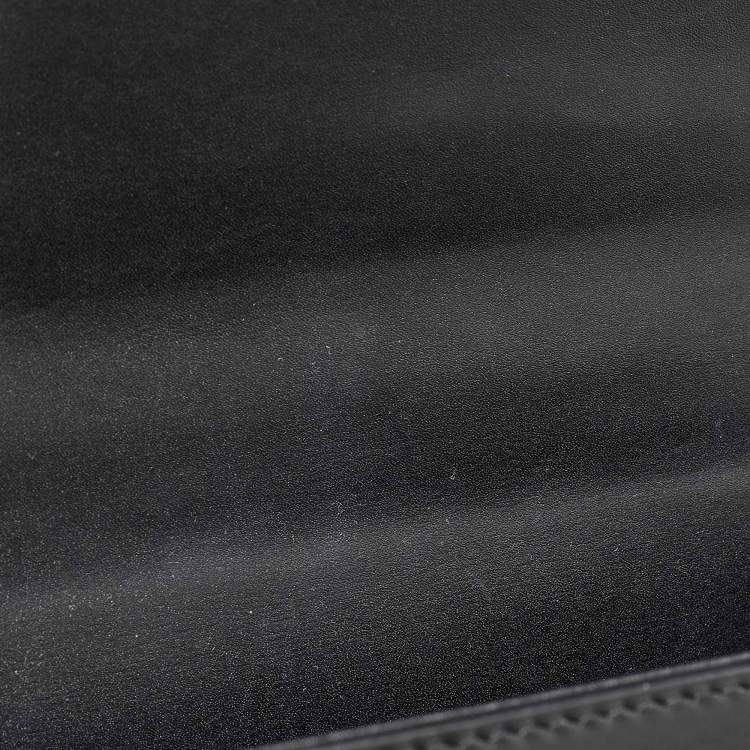 Pre Owned Saint Laurent Black Leather Mini Cassandra Top Handle Bag