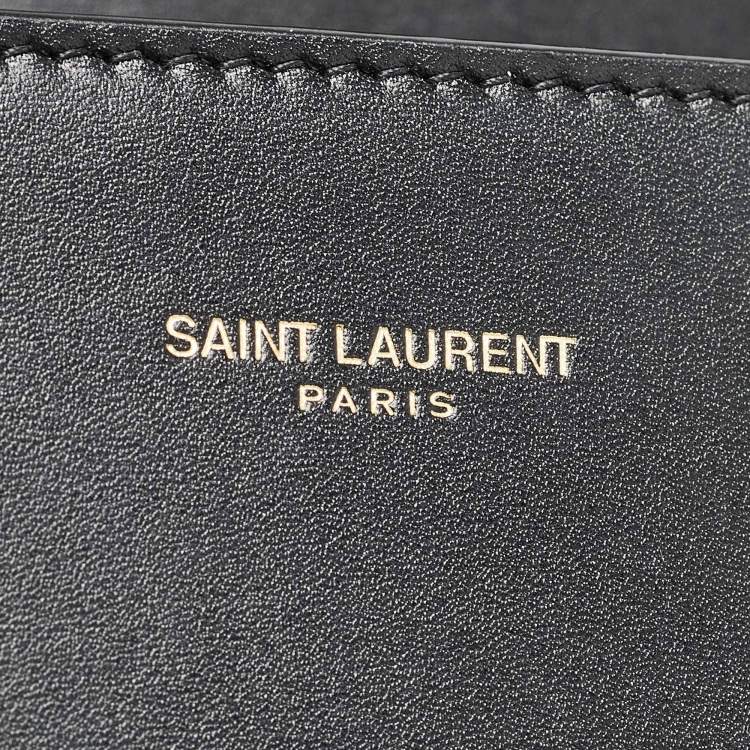 Pre Owned Saint Laurent Black Leather Mini Cassandra Top Handle Bag