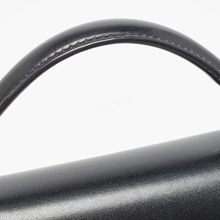 Pre Owned Saint Laurent Black Leather Mini Cassandra Top Handle Bag