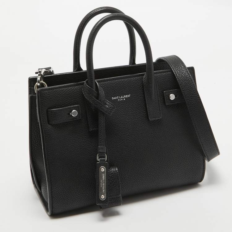 مملوكة مسبقًا Saint Laurent Black Leather Nano Classic Sac De Jour Tote