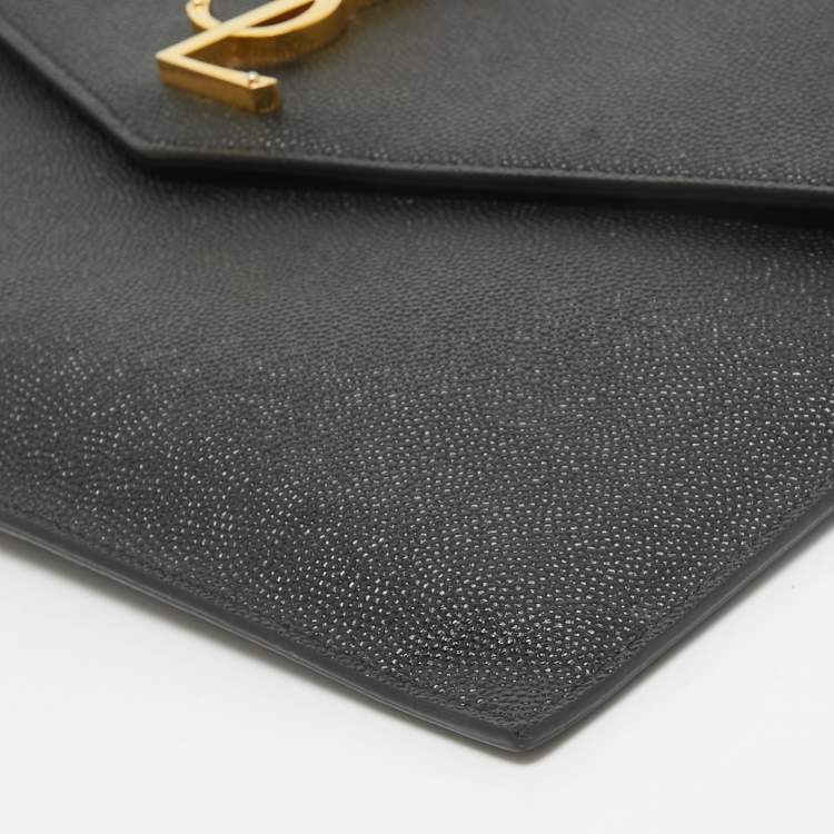 Pre Owned Saint Laurent Black Leather Uptown Pouch