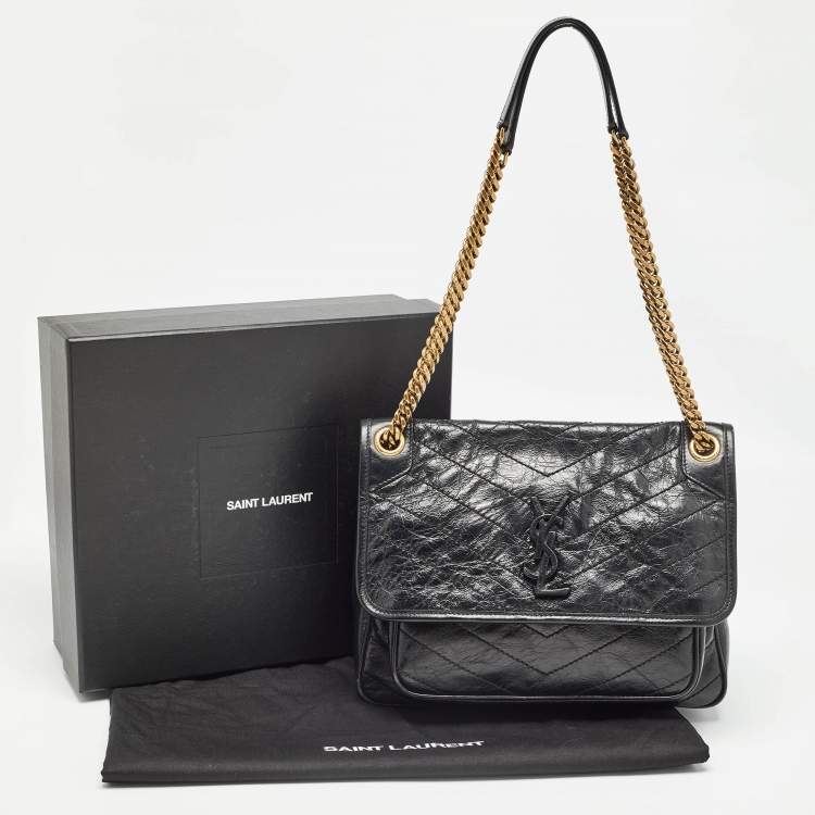 مملوكة مسبقًا Saint Laurent Black Vintage Leather Medium Niki Shoulder Bag